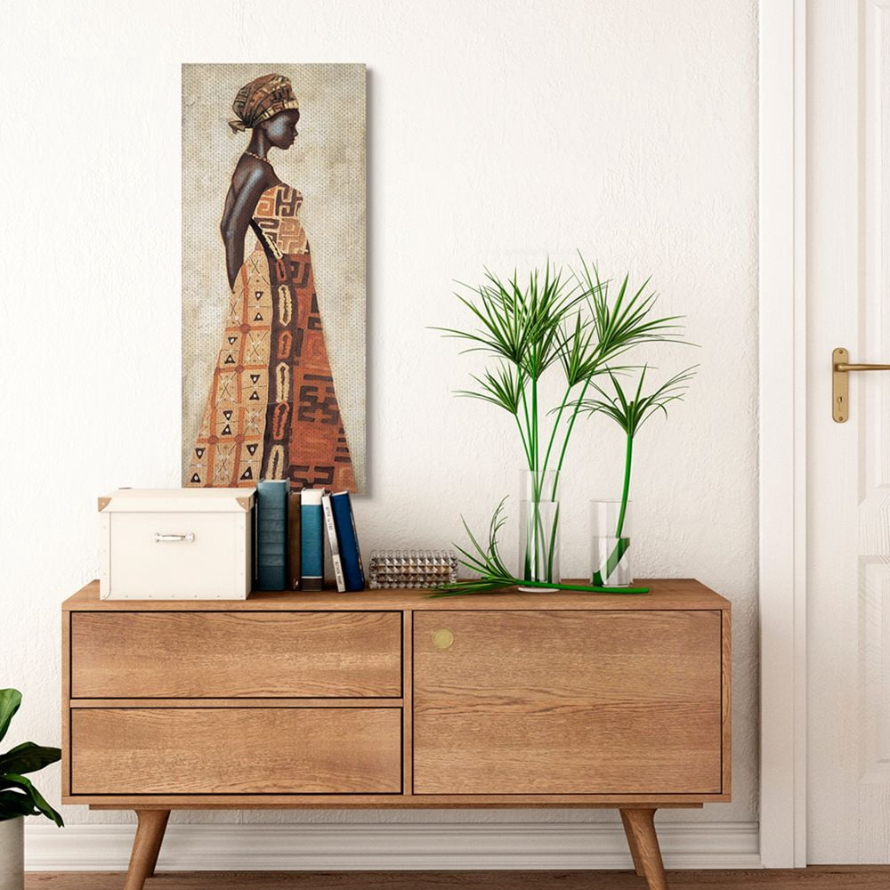 Stupell Industries Elegant Female Standing Pose with Patterned Dress Designed by Jacques Leconte