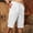 White, variant on Mens Casual Soft Cotton Linen Long Shorts Knee Below Sport Running Lounge Work Shorts Capri Pant Size 2XL Beige