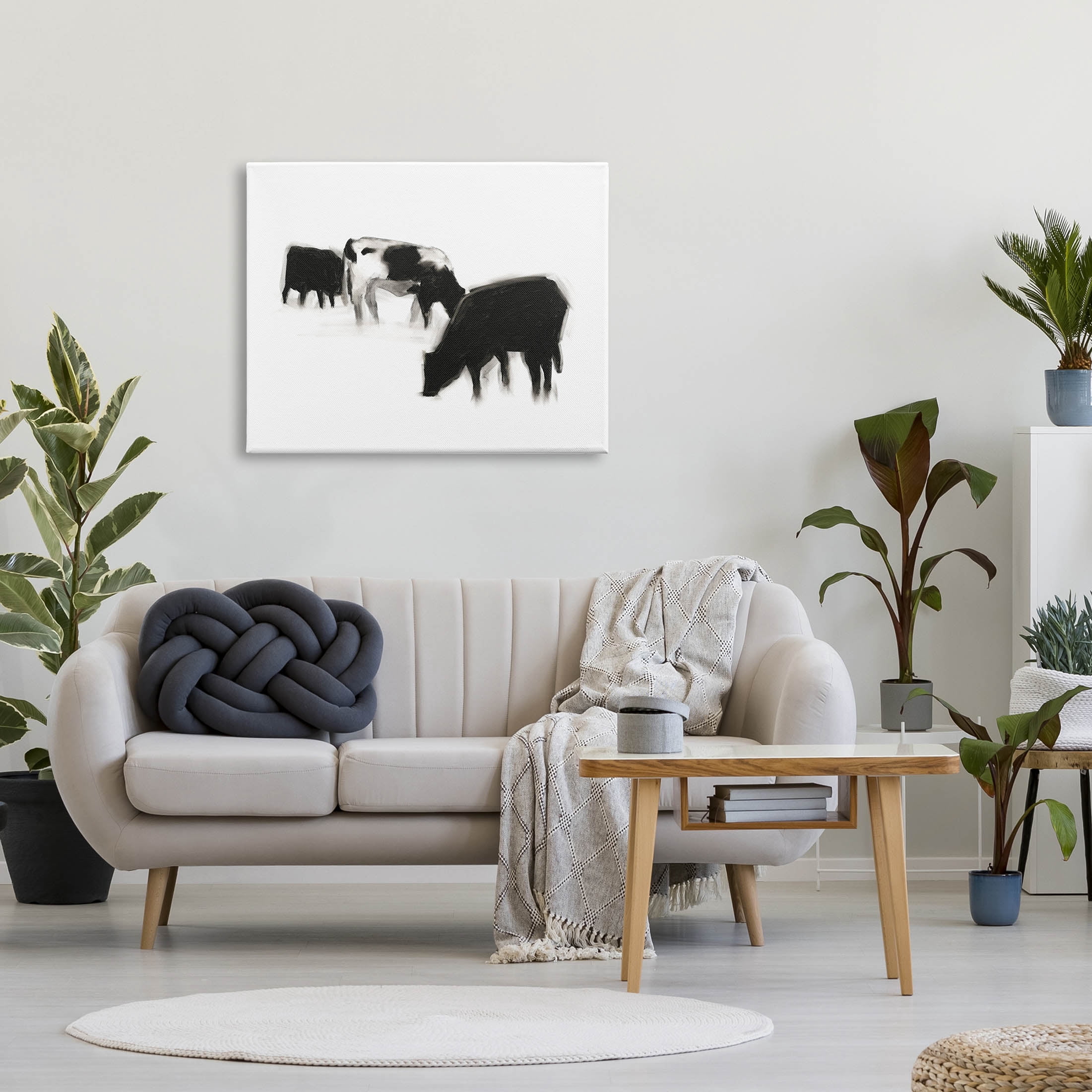 Stupell Industries Modern Farm Cow Silhouettes Graphic Art Gallery Wrapped Canvas Print Wall Art, Design by Ethan Harper