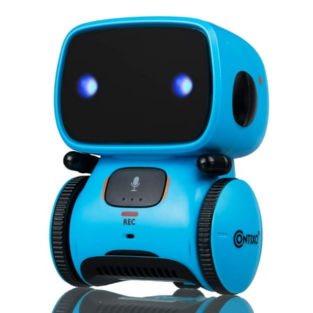 Contixo R1 Kids Robot Toy Boys Girls | Talking Interactive Voice Controlled Touch Sensor Dancing Singing Voice Recorder Funny Humor Speech Recognition Infant Toddler Children Robotics (Best Robots For Girls)