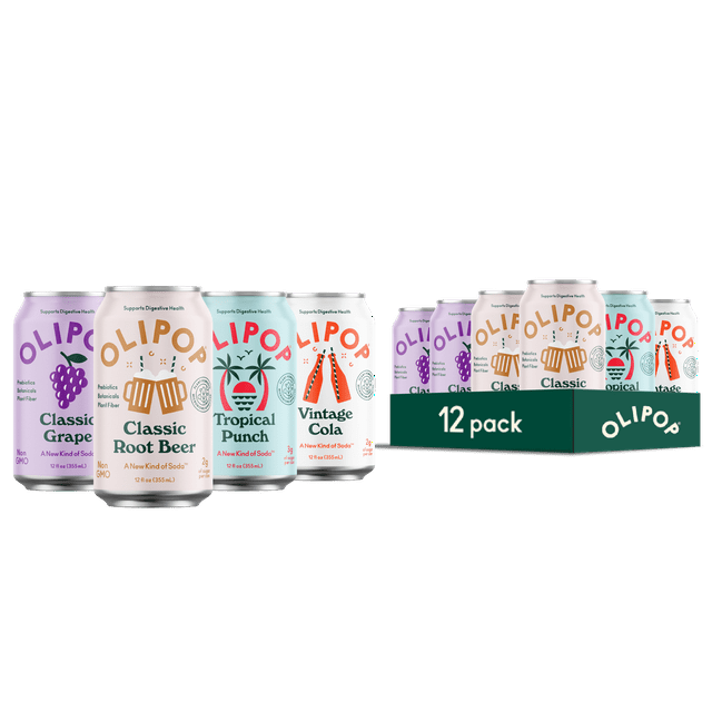 OLIPOP Best Sellers Variety Pack, A New Kind of Soda, 12 fl oz (12 pack