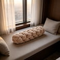thumbnail image 5 of Chunky Braided Long Throw Pillow,Thick Knotted Tube‑Shaped Cushion,Soft Plush Decorative Bolster Pillow for Sofa Couch Bed Home Interior Layout,19"(Khaki), 5 of 6