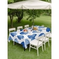 thumbnail image 4 of Outdoor Tablecloth with Umbrella Hole for Patio/Picnic/Party/Camping, Navy Blue Shell Coastal Waterproof Table Cloth Rectangle Table Cover Washable, Summer Beach Ocean Conch (60"x 120"), 4 of 9