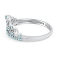 thumbnail image 3 of AFFY Simulated Multi Stone Jasmine Princess Style Engagement Crown Ring In 14k White Gold Over Silver-7.5, 3 of 6