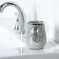 thumbnail image 2 of Better Homes & Gardens Glimmer Mosaic Glass Toothbrush Holder, Shiny Silver Grey, 2 of 7