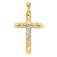 thumbnail image 2 of 14K Yellow Gold Crucifix Charm Pendant with 2mm Flat Open Wheat Chain Necklace - 16", 2 of 4