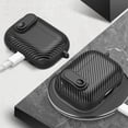 thumbnail image 4 of Carbon Fiber Texture Case for Airpods Pro 2 Anti-Drop Protective Cover for Airpods 3 2 1 Hard Shell with Keychain (Black Green,for AirPods 1 2), 4 of 7