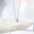thumbnail image 4 of Gem Stone King 0.63 Ct Oval Cabochon Pink Simulated Opal 925 Sterling Silver Bezel Setting Pendant With Chain, 4 of 4