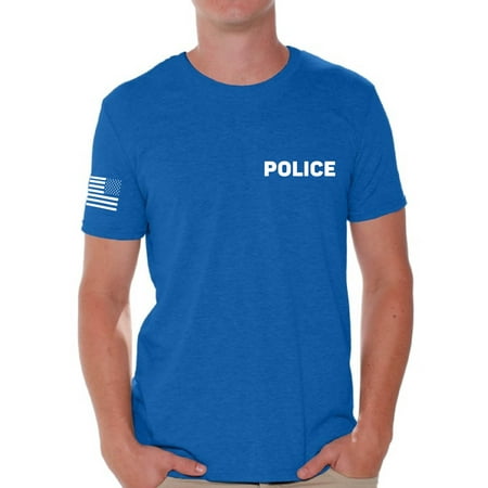 Awkward Styles Police Tshirt for Men Police Shirt with Usa Flag Sleeve Military Police Shirts Police Officer Gifts Police Men's Shirt American Flag Sleeve Police Shirt Police Gifts for Him Cop