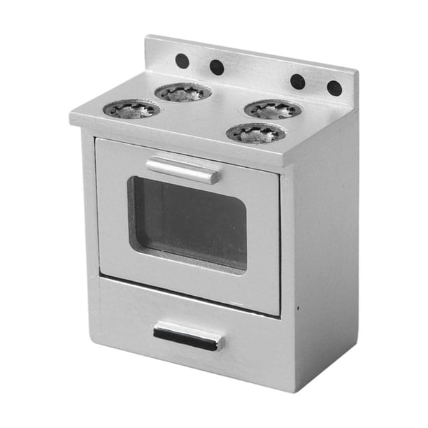 Cocina de muñecas, juego de cocina, escala 1:12, juguete interactivo de aprendizaje preescolar plata