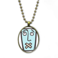 thumbnail image 1 of cállate abstract face sketch collar colgante de cadena vintage colección de joyas colgantes Unbranded M, 1 of 3