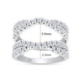 thumbnail image 6 of 1.00 CT Round Cut White Cubic Zirconia Enhancer Double Guard Ring In 14K White Gold Plated Sterling Silver (Color: White, Clarity: VVS1-VVS2, 1.00 Cttw) -4, 6 of 9