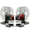 Power Stop Front and Rear Ceramic Brake Pad and Drilled and Slotted Rotor Kit K6516 Fits 2017 Honda Accord