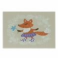 thumbnail image 1 of Retro Cutting Board, Fox with Skirt and Polka Dotted Socks Holding a Flower on a Pastel Toned Background, Decorative Tempered Glass Cutting and Serving Board, Small Size, Multicolor, by Ambesonne, 1 of 1