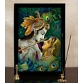 thumbnail image 6 of IBA Indianbeautifulart Radha Krishna Picture Frame Religious Poster Black Wall Frame Deity Photo Frame Wall Decor&nbsp;For Home/ Office/ Temple-6 x 8 Inches, 6 of 7