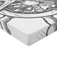 thumbnail image 2 of Ambesonne Octopus Fitted Sheet, Sketch Sailboat Wheel, Queen Size, Black White, 2 of 3
