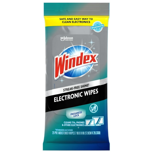 Toallitas limpiadoras electrónicas Windex 642517EA, 25 toallitas