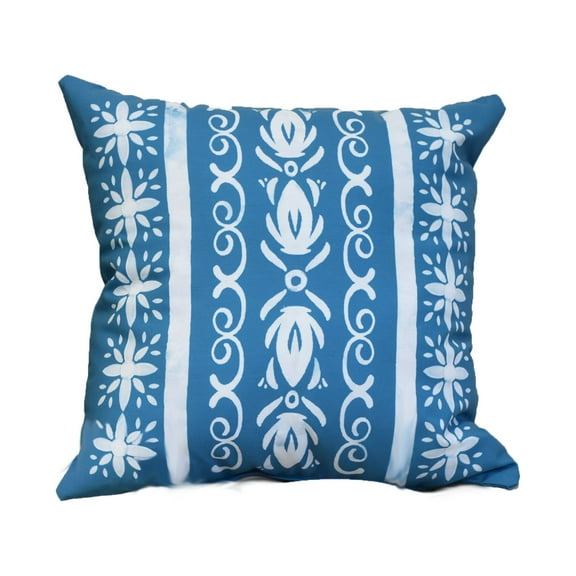Simply Daisy, 18" x 18" Cuban Tile 2, Geometric Print Outdoor Pillow, Teal