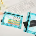 thumbnail image 4 of ALAZA 2 Pack Pencil Pouch Turquoise Checkered Pencil Case for 3 Ring Binder Clear Window Pencil Bag Organizers, 4 of 6