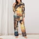 thumbnail image 2 of Fotbe Sailing Dancing Dolphin Conjunto de Pijama de Manga Larga para Mujer con Estampado, Ropa de Dormir de 2 Piezas, Conjunto de Casa Suave y Cómodo con Bolsillos-Medium, 2 of 7