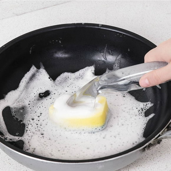 Cepillo de cocina tipo prensa para líquidos, cepillo de limpieza en aerosol para líquidos multifuncional, cepillo para manchas de mango largo, herramienta para ollas, cepillo para lavar platos