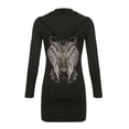 thumbnail image 6 of Douhoow Women Gothic Hooded Dresses Diamonds Wings Print Dress Zipper Bodycon One Piece, 6 of 9
