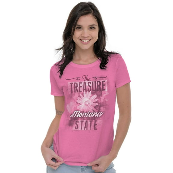 Montana Cute State Flower Souvenir Womens Slim Fit Graphic Tee Brisco Brands S