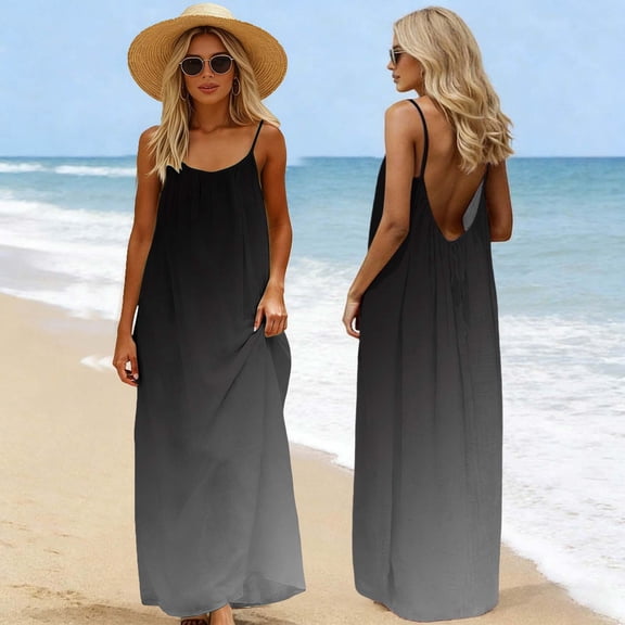 Kojanyu Women's Ombre Nylon Spandex Jumpsuit – Backless Swim Cover Up