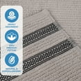 thumbnail image 5 of Superior Zero Twist Cotton Ribbed Geometric Hand Towel Set of 6, Gray, 5 of 12