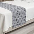 thumbnail image 2 of Skull Bed Runner, Crowned Skull Crossbones Illustration Against Animal Skin Print Pattern, Decorative Accent Bedding Scarf for Hotels Homes and Guestrooms, King, Black White Purplegrey, by Ambesonne, 2 of 2
