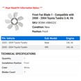 thumbnail image 2 of Front Fan Blade 1 - Compatible with 2000 - 2004 Toyota Tundra 3.4L V6 2001 2002 2003, 2 of 2