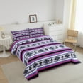 thumbnail image 3 of Bohemian Bedding Set Boho Stripes Aztec Comforter Set Full Southwestern Mexican Tribal Exotic Bed Comforter Set Teen Women,Geometric Pattern Quilt Duvet, 3 of 7