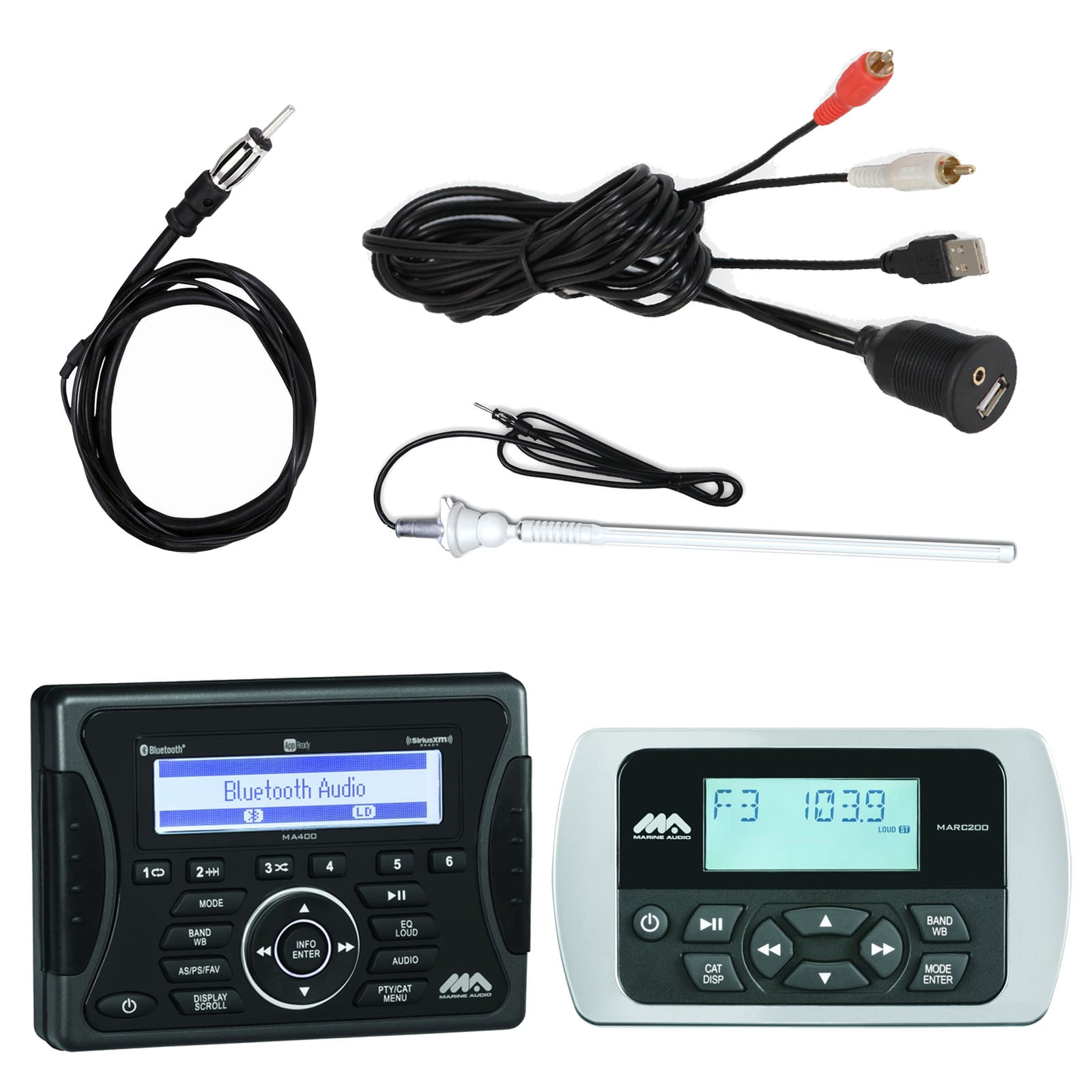 Jensen Marine Audio Bluetooth AUX USB SiriusXMReady Receiver, Wired