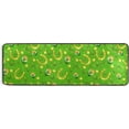 thumbnail image 5 of Dreamtimes Golden Horsesho Shamrock Hallway Runner Rug 2'x6' Kitchen Rug with Rubber Backing St Patrick's Day Clover Non Slip Entryway Rug Runner Soft Area Rug for Hallway Bedroom Kitchen, 5 of 6