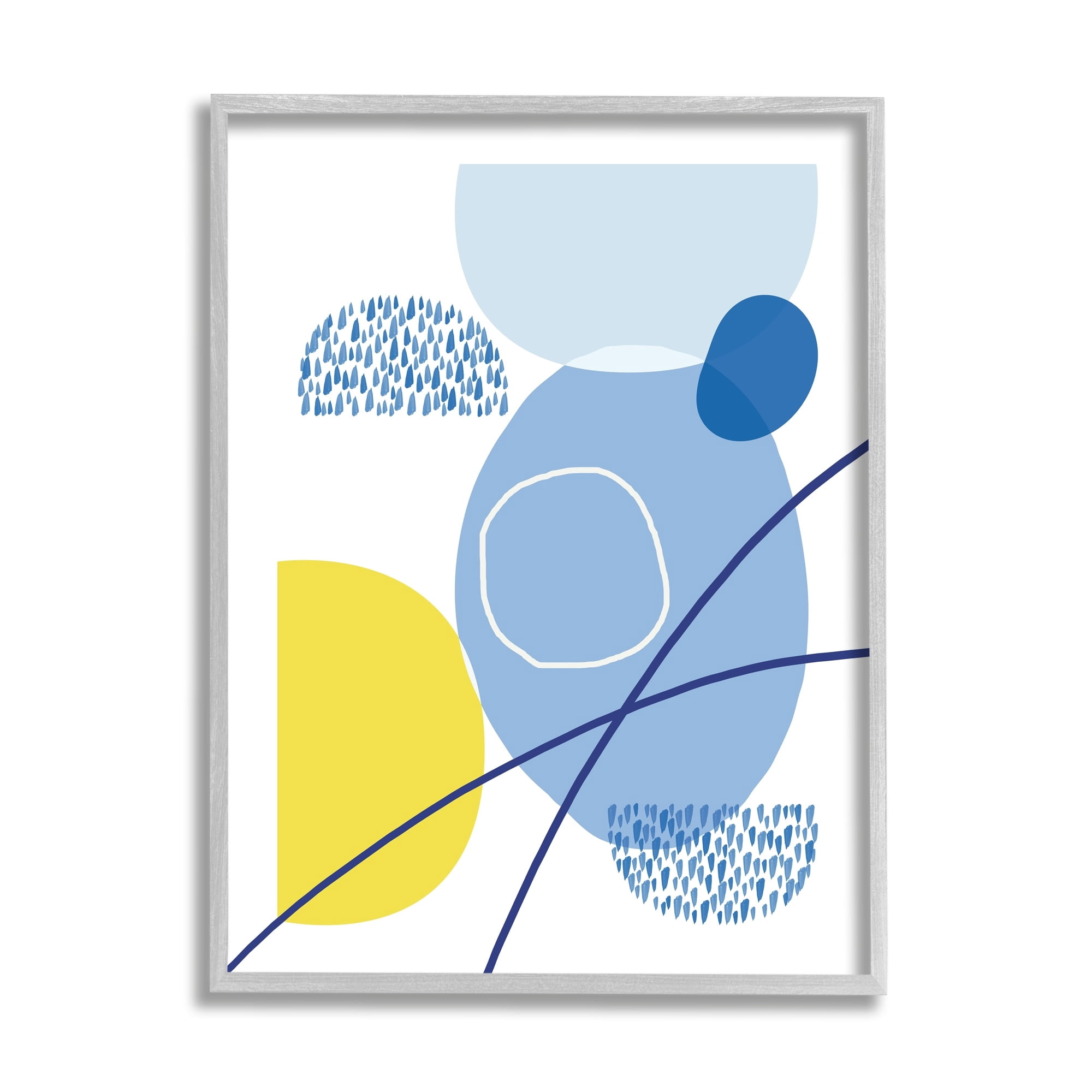 Stupell Industries Rainy Day Modern Shape Abstraction Blue Yellow Curves, 16 x 20, Design by Urban Epiphany