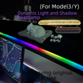 thumbnail image 1 of Adecuado para el modelo Tesla/3 Lámpara de ambiente de salida de aire de color fantasma con luz y sombra dinámicas sin daños en la línea del automóvil original, 1 of 5