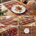 thumbnail image 5 of Christmas Plaid Placemats Place Mats Check Placemat Table Mats Decorative Kitchen Table Placemats, 5 of 7