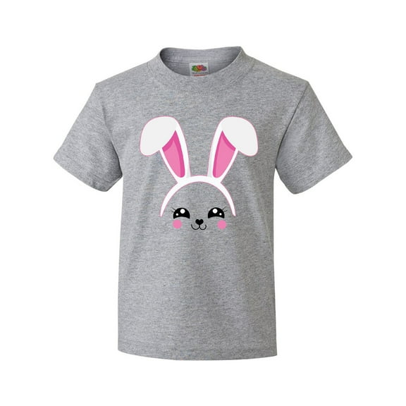 Inktastic Happy Easter Cute Pink Bunny Face Youth T-Shirt