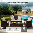 thumbnail image 2 of SUKAIKEQA Waterproof 3-Piece Patio Sofa Cushion Cover Set - Replacement Covers for Outdoor Wicker Furniture, Bench & Seat Cushions 40x22x4 inch, 22x22x4 inch, 2 of 6
