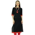 thumbnail image 1 of Bimba Women's Khadi Cotton Tunic Chic Kurta Kurti With Handmade Necklace Attached Clothing, 1 of 9