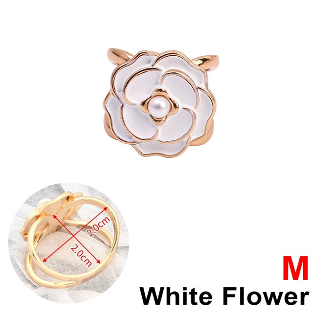 Bufanda de flores Vintage a la moda, hebilla, bufanda de perlas, broches de anillo para mujer, bufandas huecas, broche con hebilla, abrigo, hebillas p