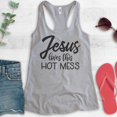 thumbnail image 2 of Jesus Loves This Hot Mess Tank Top, Ladies Racerback Tank Top, Religious Tank, Christian Mom Tank, Heather Gray, X-Large, 2 of 3