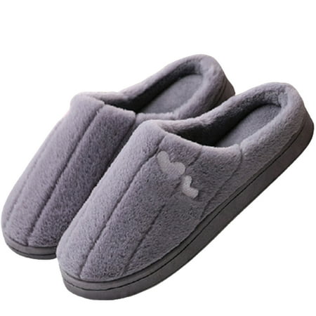 

Unisex Couples House Slipper Cozy Fluffy Memory Foam Slippers with Anti-Skid Rubber Sole Soft Warm House Shoes for Womens Mens Autumn Winter Wear