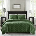thumbnail image 2 of Madison Park Harper Full/Queen 3 Piece Velvet Quilt Set in Green, 2 of 6