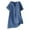 Blue, variant on SwiftWear Women's V-Neck Short Sleeve Cotton Linen Blouse – Summer Loose Fit Long Shirt with Button Casual Classic Tops for Women, S-5XL