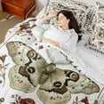 thumbnail image 4 of Manfei Animal Moth 7 Pieces Bedding Comforter Set,Floral Mushroom Full Bedding Set Lightweight,Bohemian Theme Fitted Sheet Flat Sheet,Lightweight Flower Room Decor,Reversible, 4 of 8