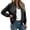Black, variant on Women Solid Zip Up Bomber Jacket Stand Collarless Ribbed Cuffs Hem Long Sleeve Lightweight Windproof Outerwear Relaxed Fit Casual Bomber Coat With Multi Functional Side And Sleeve Pockets
