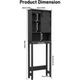 thumbnail image 2 of Over The Toilet Storage Cabinet, Bathroom Organizer with Adjustable Shelves and Anti-Tip Device, Space-Saving Storage Solution, Black, 2 of 9