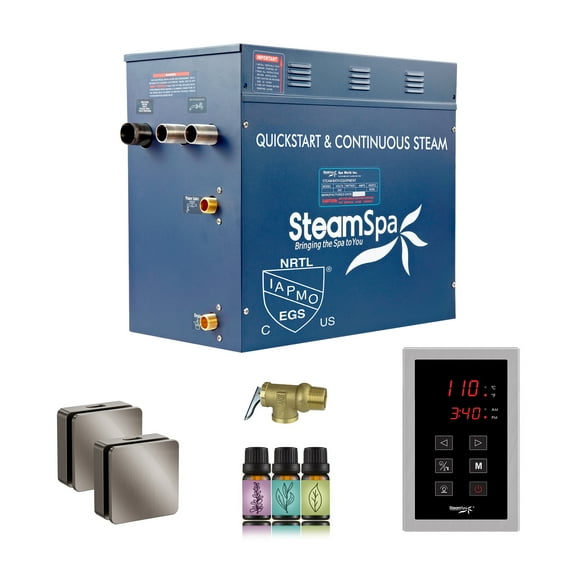 Oasis Series 12000-Watts Steam Generator with Continuous Steam Plus Easy Touch Pad in Brushed Nickel