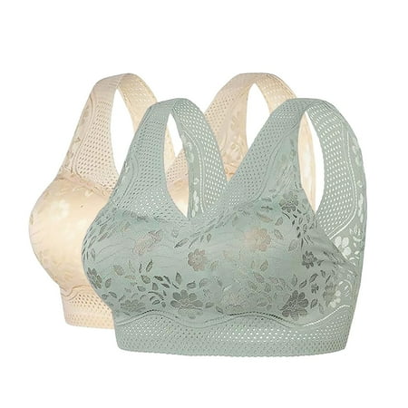 Baodmurt No Underwire Bras Set for Women Lounge & Sleep Bralette Wireless Lingerie  Underwear  Khaki 40ABC